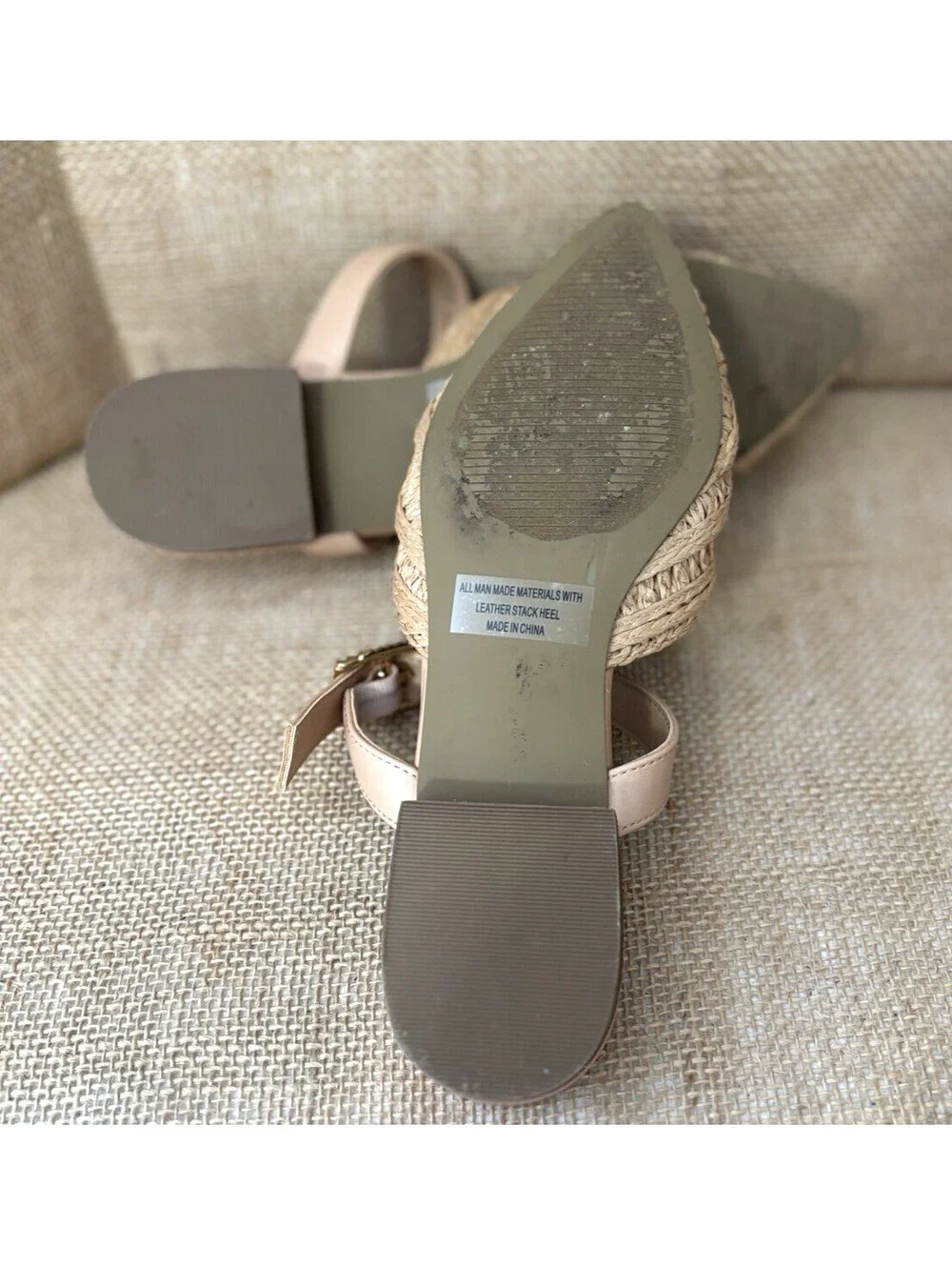Dolce Vita Womens Domain Flat Mule US 6.5 Tan Natural Raffia Woven